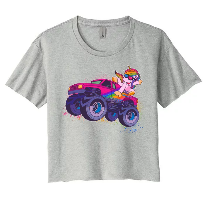 Monster Truck Unicorn Women's Crop Top Tee