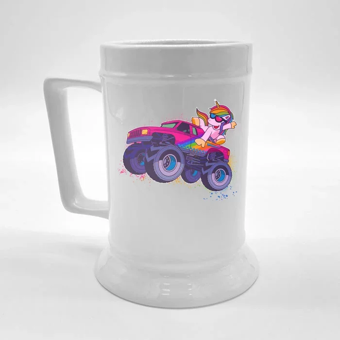 Monster Truck Unicorn Front & Back Beer Stein