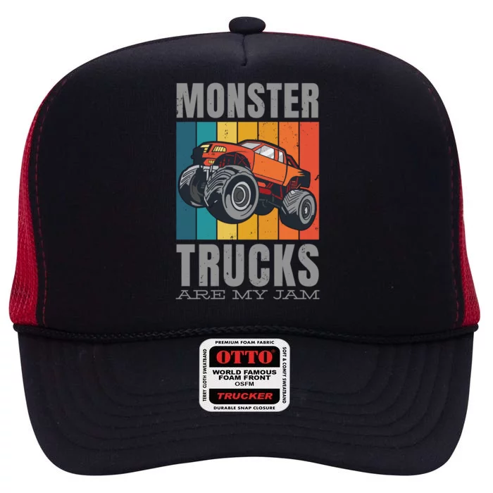 Monster Trucks Are My Jam High Crown Mesh Trucker Hat