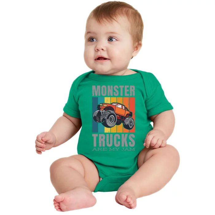 Monster Trucks Are My Jam Baby Bodysuit