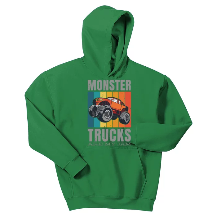 Monster Trucks Are My Jam Kids Hoodie