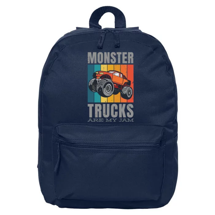 Monster Trucks Are My Jam 16 in Basic Backpack