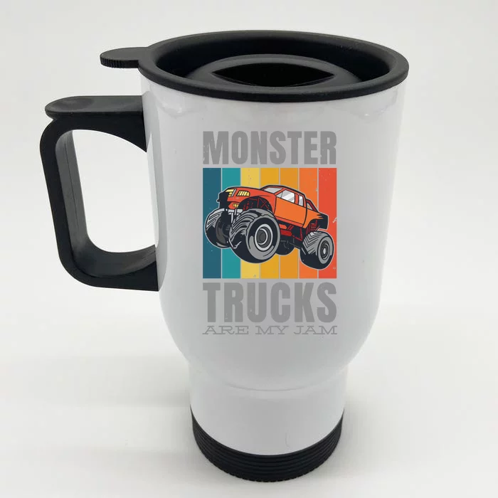 Monster Trucks Are My Jam Front & Back Stainless Steel Travel Mug