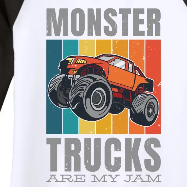 Monster Trucks Are My Jam Women's Tri-Blend 3/4-Sleeve Raglan Shirt