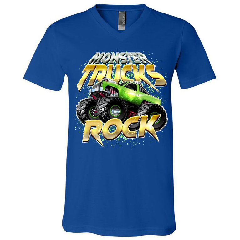 Monster Trucks Rock V-Neck T-Shirt