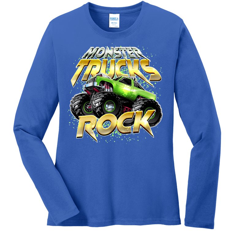 Monster Trucks Rock Ladies Missy Fit Long Sleeve Shirt