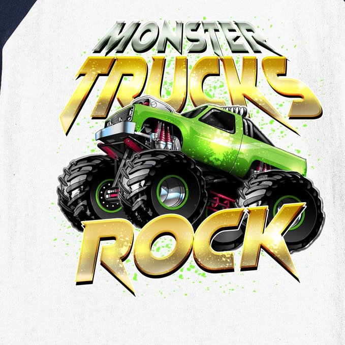 Monster Trucks Rock Baseball Sleeve Shirt