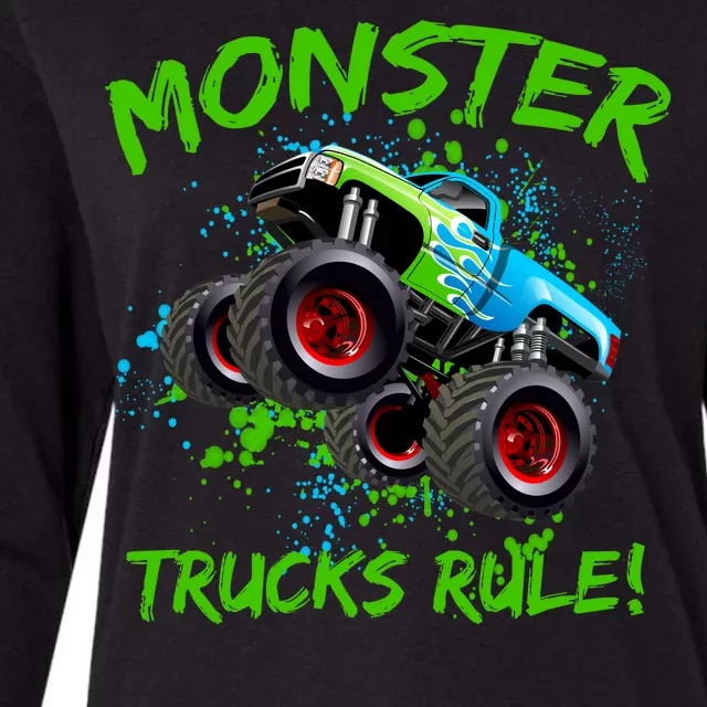 Monster Trucks Rule Womens Cotton Relaxed Long Sleeve T-Shirt