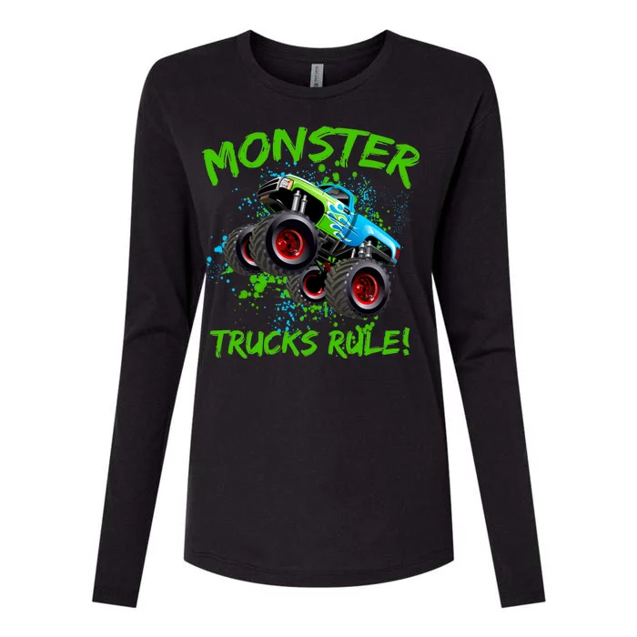 Monster Trucks Rule Womens Cotton Relaxed Long Sleeve T-Shirt