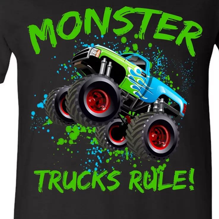 Monster Trucks Rule V-Neck T-Shirt