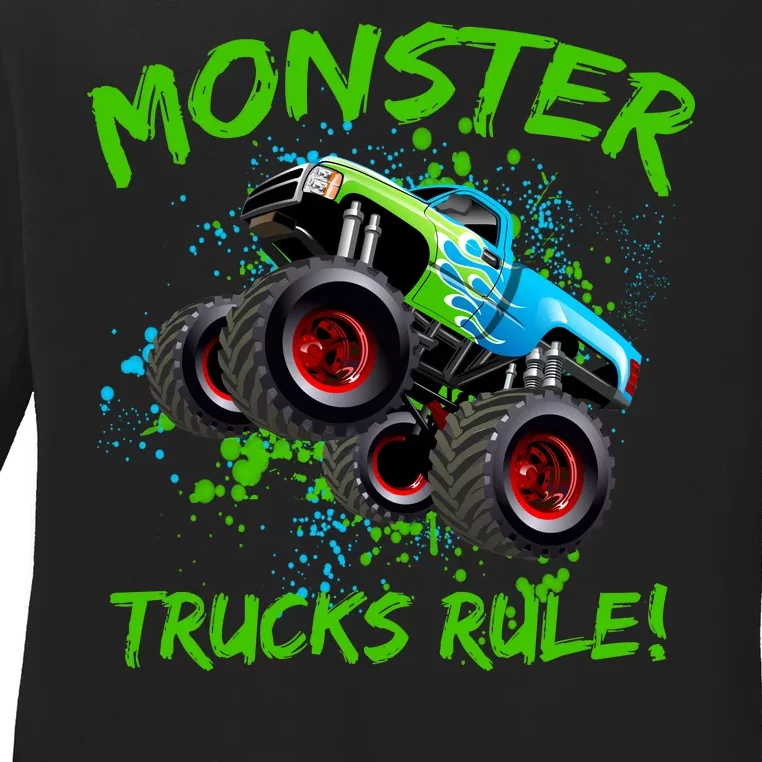 Monster Trucks Rule Ladies Long Sleeve Shirt