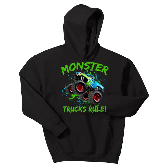 Monster Trucks Rule Kids Hoodie