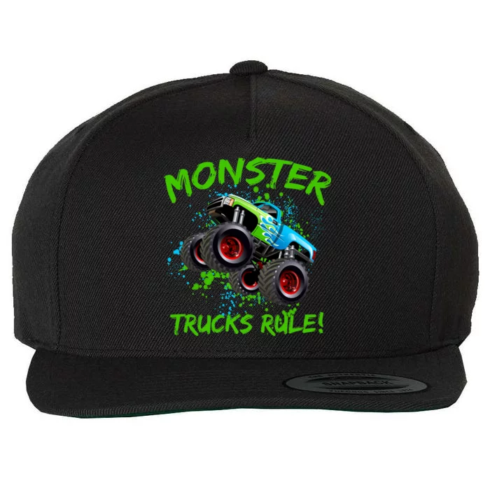 Monster Trucks Rule Wool Snapback Cap