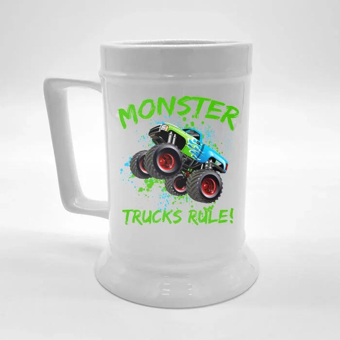 Monster Trucks Rule Front & Back Beer Stein