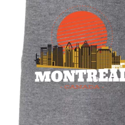 Montreal Canada Skyline Doggie 3-End Fleece Hoodie