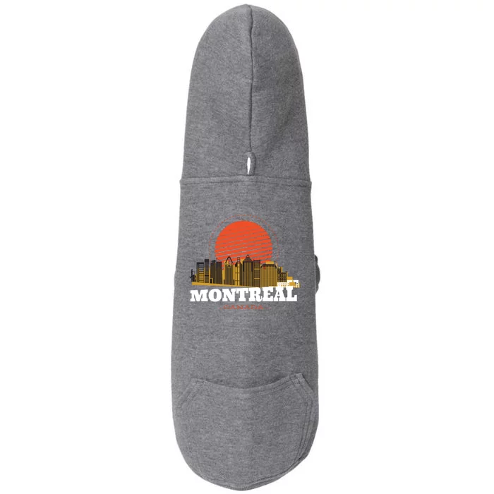 Montreal Canada Skyline Doggie 3-End Fleece Hoodie