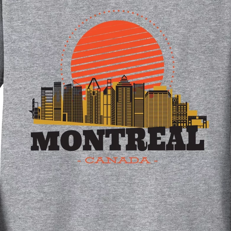 Montreal Canada Skyline Kids Long Sleeve Shirt