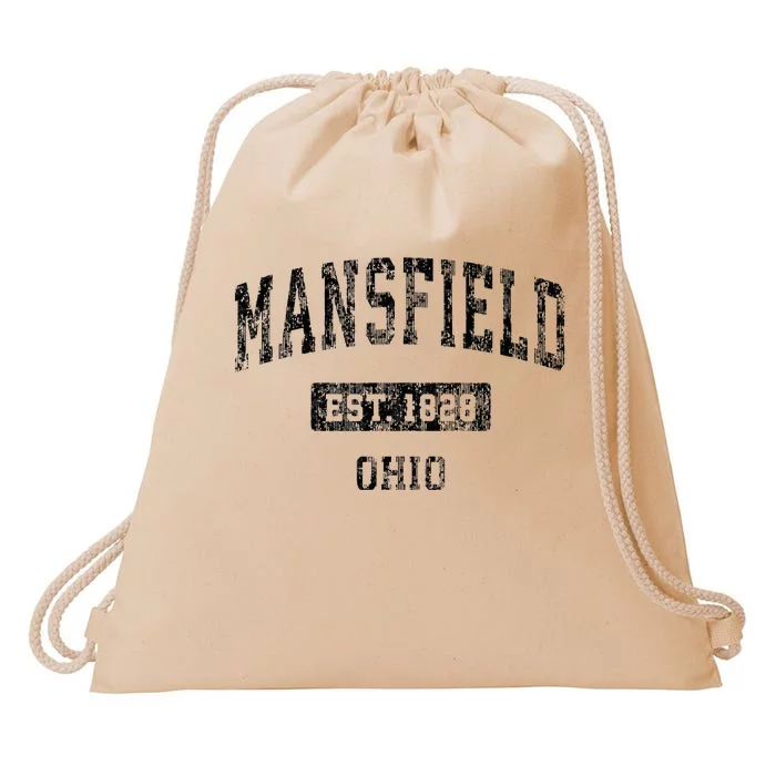 Mansfield Ohio Oh Vintage Sports Design Drawstring Bag