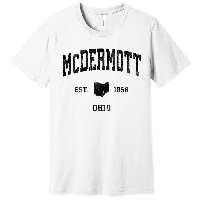 Mcdermott Ohio Oh Vintage Established Athletic Sports Design Premium T-Shirt