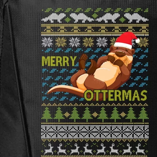 Merry Ottermas Otter Animal Lover Christmas Pajamas Gift Cool Gift City Backpack