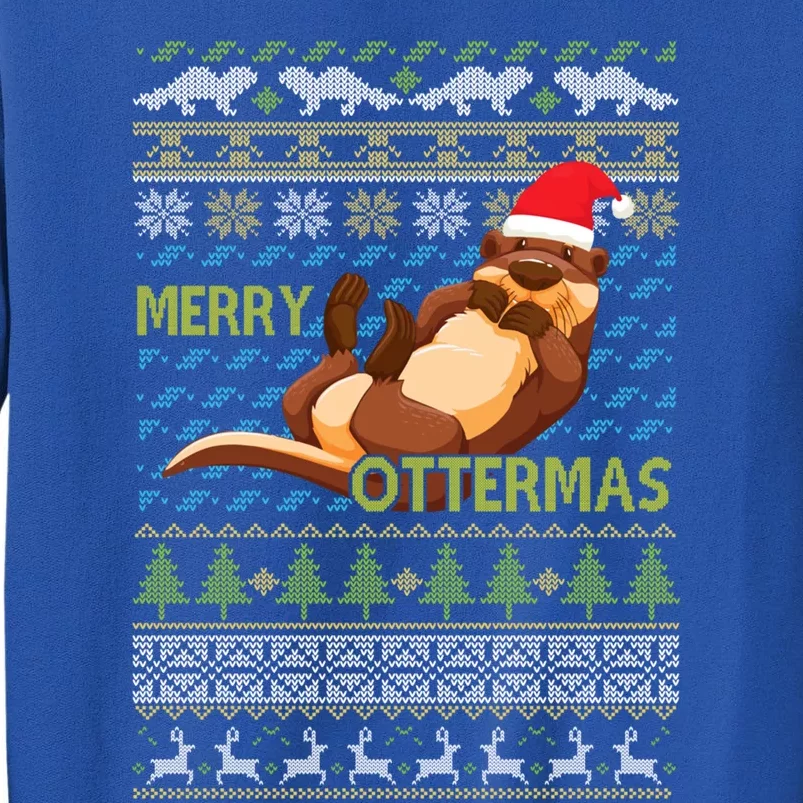 Merry Ottermas Otter Animal Lover Christmas Pajamas Gift Cool Gift Tall Sweatshirt