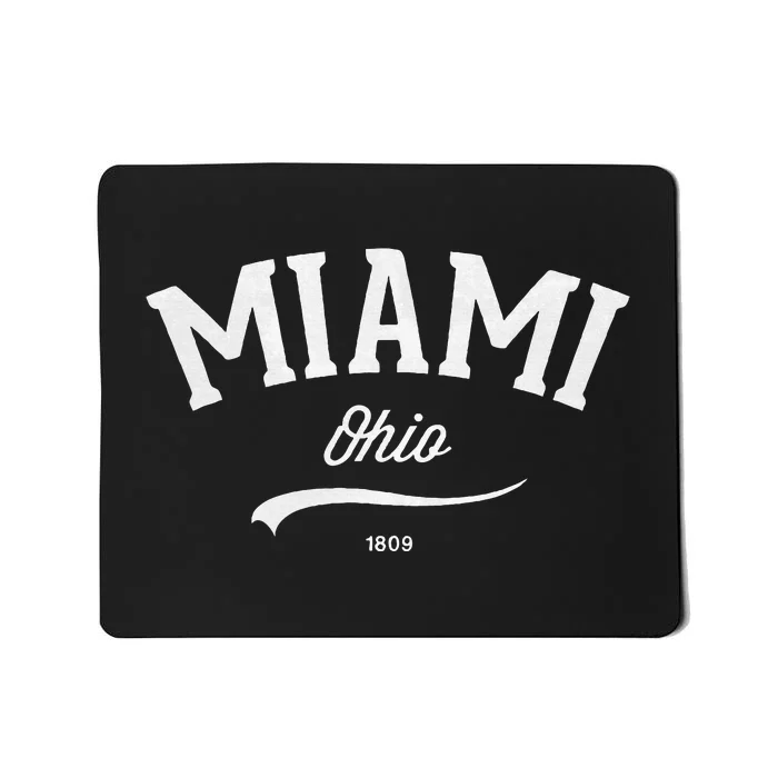 Miami Ohio Oh Vintage Retro Athletic Sports Style Mousepad