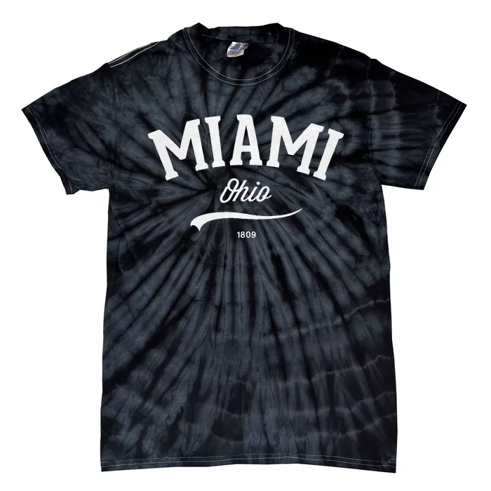 Miami Ohio Oh Vintage Retro Athletic Sports Style Tie-Dye T-Shirt