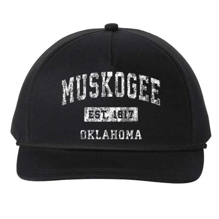 Muskogee Oklahoma Ok Vintage Established Sports Snapback Five-Panel Rope Hat