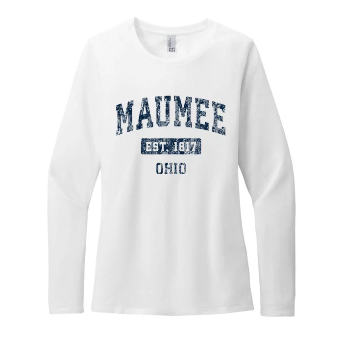 Maumee Ohio OH Vintage Sports Design Womens CVC Long Sleeve Shirt