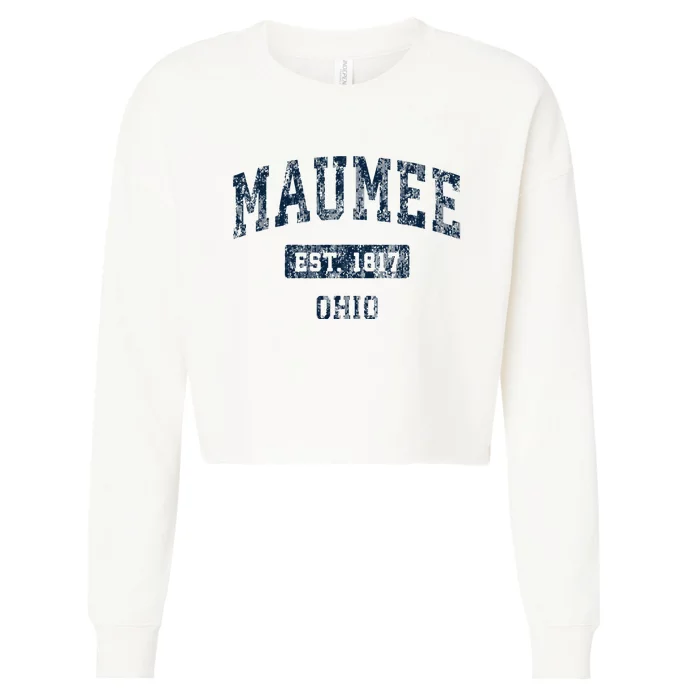 Maumee Ohio OH Vintage Sports Design Cropped Pullover Crew