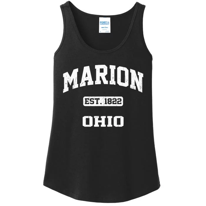 Marion Ohio OH Vintage State Athletic Style Ladies Essential Tank