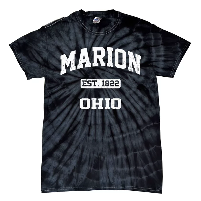 Marion Ohio OH Vintage State Athletic Style Tie-Dye T-Shirt