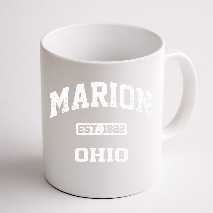 Marion Ohio OH Vintage State Athletic Style Front & Back Coffee Mug