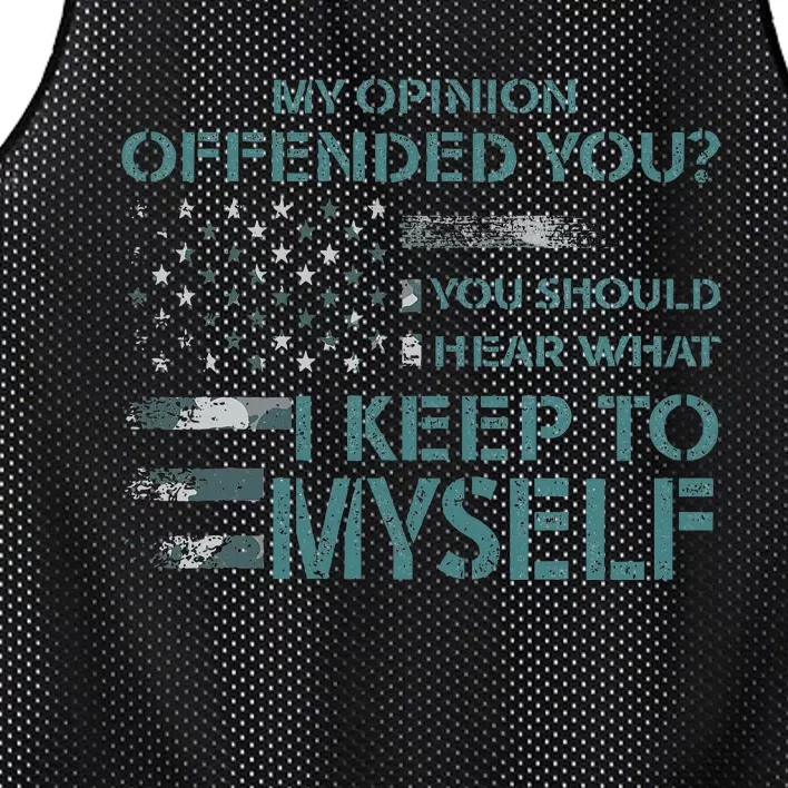 My Opinion Offended You Novelty Mesh Reversible Basketball Jersey Tank