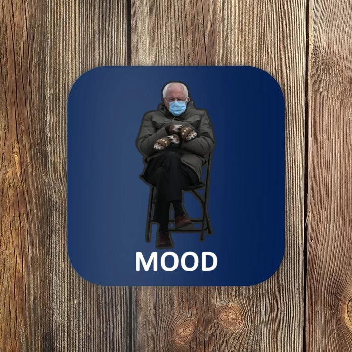 Mood Bernie Sanders Mittens Inauguration Coaster