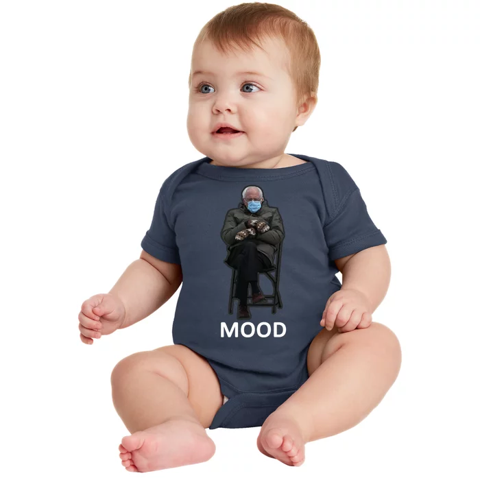 Mood Bernie Sanders Mittens Inauguration Baby Bodysuit