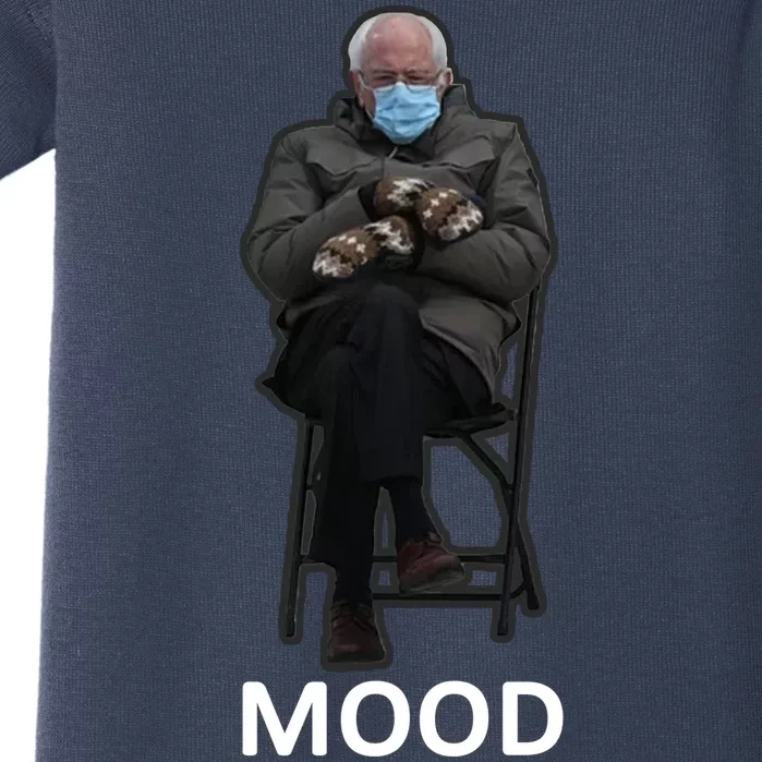 Mood Bernie Sanders Mittens Inauguration Baby Bodysuit