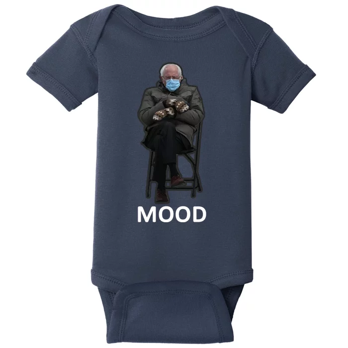 Mood Bernie Sanders Mittens Inauguration Baby Bodysuit