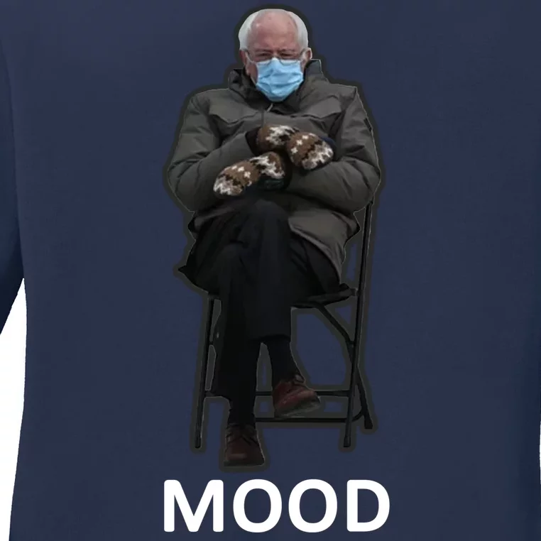 Mood Bernie Sanders Mittens Inauguration Ladies Long Sleeve Shirt