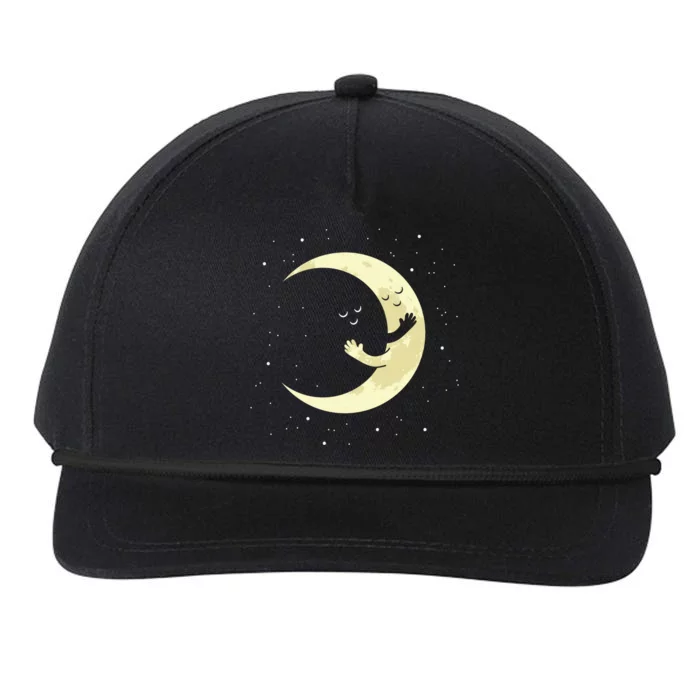 Moon Hug Sky Filled With Stars Snapback Five-Panel Rope Hat