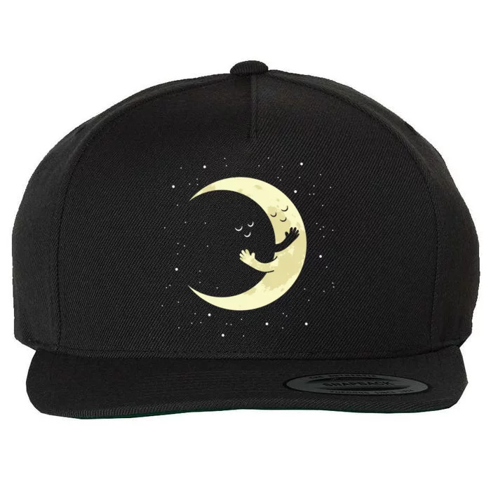 Moon Hug Sky Filled With Stars Wool Snapback Cap