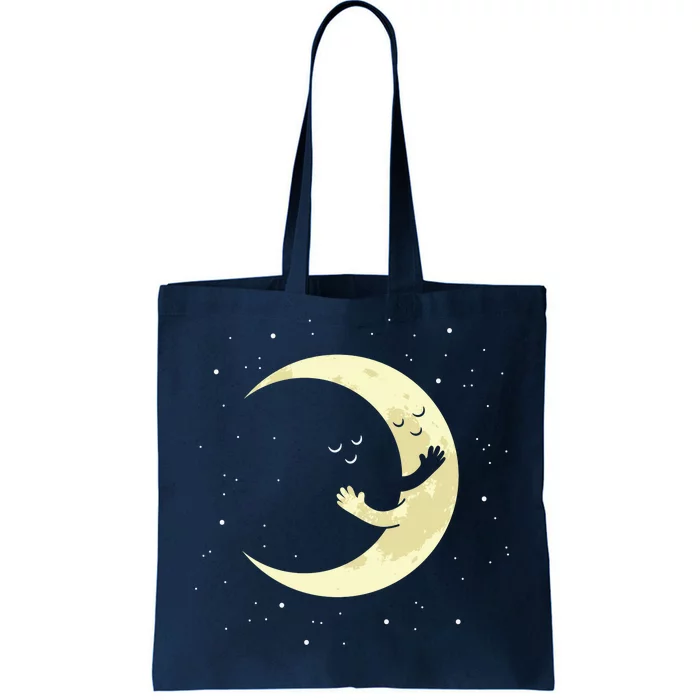 Moon Hug Sky Filled With Stars Tote Bag