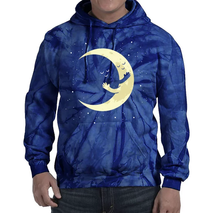 Moon Hug Sky Filled With Stars Tie Dye Hoodie