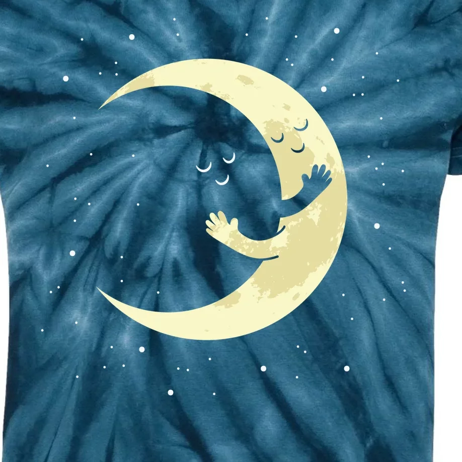 Moon Hug Sky Filled With Stars Kids Tie-Dye T-Shirt