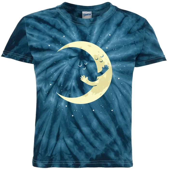 Moon Hug Sky Filled With Stars Kids Tie-Dye T-Shirt