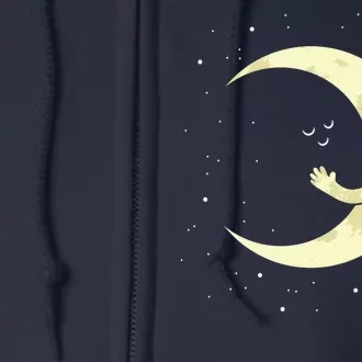 Moon Hug Sky Filled With Stars Full Zip Hoodie