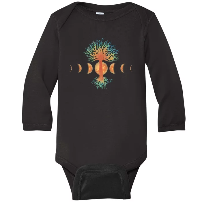 Moon Phases Tree Of Life Baby Long Sleeve Bodysuit