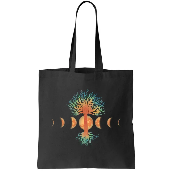 Moon Phases Tree Of Life Tote Bag