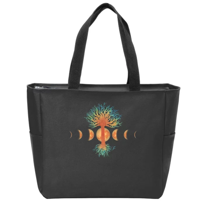 Moon Phases Tree Of Life Zip Tote Bag