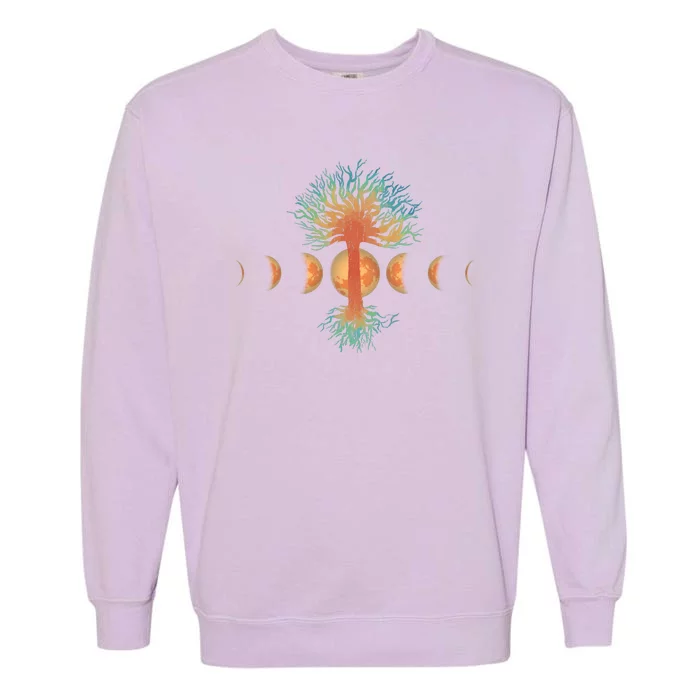 Moon Phases Tree Of Life Garment-Dyed Sweatshirt